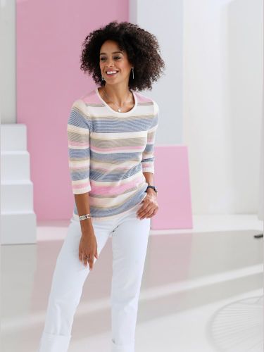 Pull à rayures 50% coton - Witt - Modalova