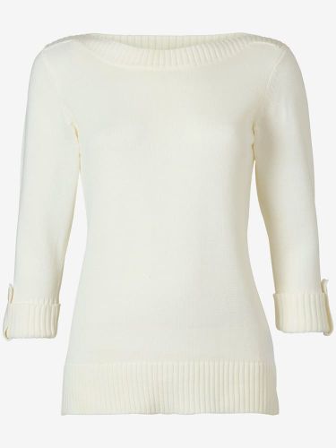 Pull manches 3/4 revers boutonnés - Collection L - Modalova