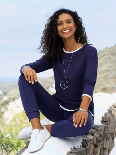 Pull en tricot fin détails contrastés décoratifs - Witt - Modalova