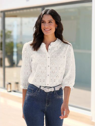 Chemisier bords-côtes à l'encolure - Witt - Modalova