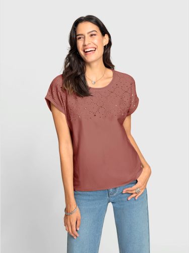 T-shirt à encolure ronde broderie ajourée - Witt - Modalova