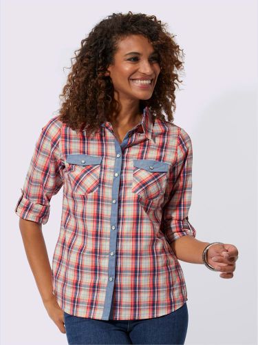 Chemisier à carreaux 50% coton - Collection L - Modalova