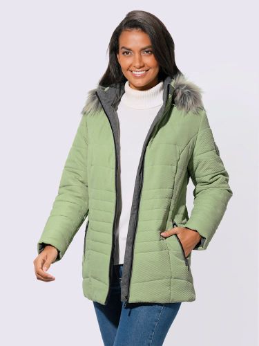 Doudoune capuche amovible avec empiècement imitation fourrure - Collection L - Modalova