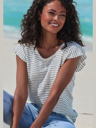 T-shirt à col rond manches chauve-souris tendance - - Vivance - Modalova