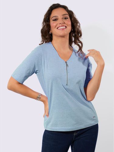 T-shirt en v fils chinés - Collection L - Modalova