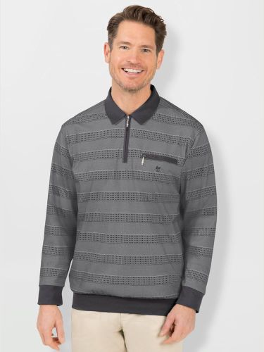 Polo à manches longues superbe motif jacquard - Hajo - Modalova