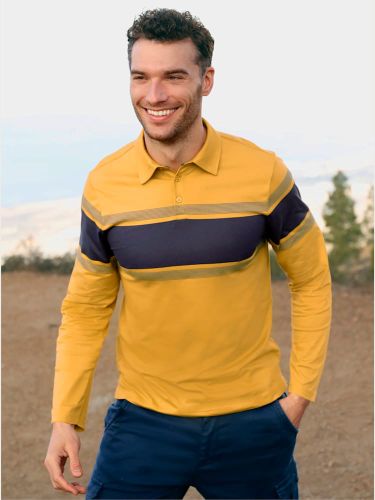 T-shirt à manches longues rayures contrastées - Catamaran - Modalova