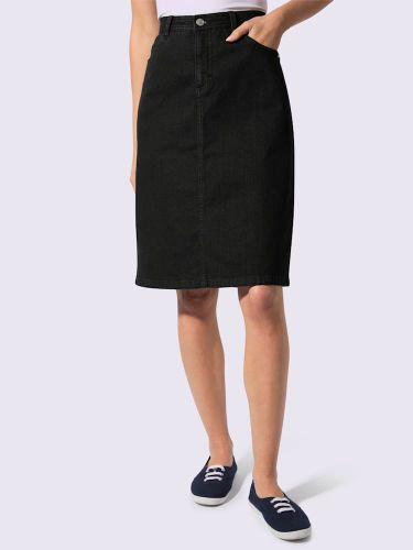 Jupe en jean qualité coton extensible indéformable - Collection L - Modalova