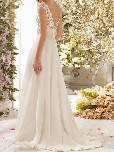 Robe de mariée trapèze; robe de mariée simple - milanoo.com - Modalova