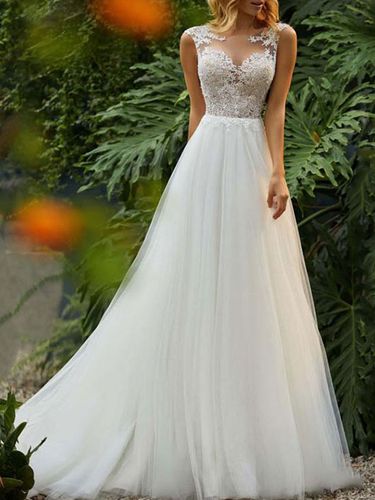 Robe de mariée trapèze; robe de mariée simple - milanoo.com - Modalova