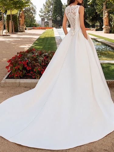 Robe de mariée A-line Robe de mariée simple Robe de mariée blanche - milanoo.com - Modalova