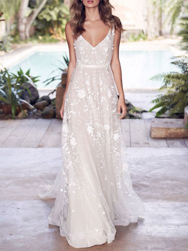 Robe de mariée; robe de mariée en dentelle - milanoo.com - Modalova
