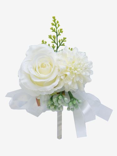 Mariage Marié Mariée Tissu De Soie Simulation Fleur Poitrine Fleur - milanoo.com - Modalova