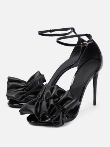 Chaussures habillées avec nœud froncé talon aiguille bride à la cheville soirée - milanoo.com - Modalova
