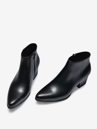 Bottines Chelseas en cuir de vachette chic bottines courtes - milanoo.com - Modalova