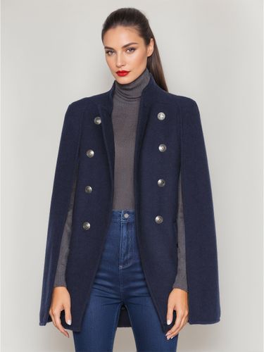 Poncho à double boutonnage vêtements d\'extérieur en laine d\'hiver 2025 - milanoo.com - Modalova