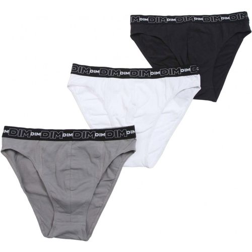 Pack de 3 slips logotés ceinture élastique - coton stretch - Dim Underwear - Modalova