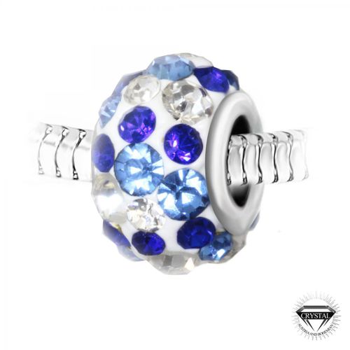 Charm perle pavé de cristaux et blancs et acier par SC Crystal - So Charm Bijoux - Modalova