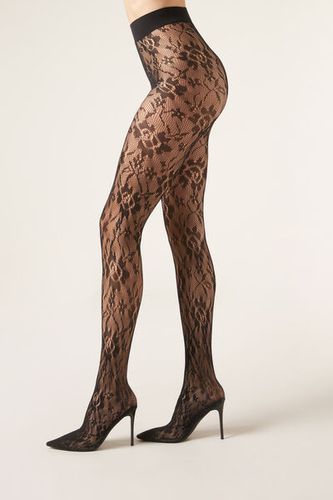 Lace Tights with Shoes Woman Black Size 39-40 - Calzedonia - Modalova