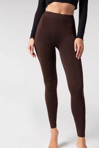 Ultra-Opaque Microfiber Leggings Woman Brown Size 3/4 - Calzedonia - Modalova