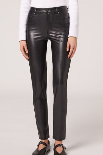 Thermal leather-effect pants Woman Size L - Calzedonia - Modalova