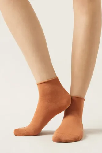 Cuffless Short Socks in Cotton Woman Orange Size 36-38 - Calzedonia - Modalova