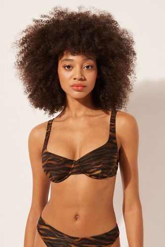 Animal Print Balconette Swimsuit Top Mombasa Woman Brown Size 5 - Calzedonia - Modalova