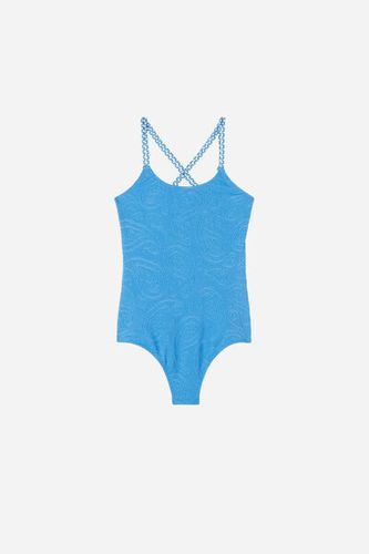 Girls' One-Piece Swimsuit 3D Cachemire Twist Girl Blue Size 8 - Calzedonia - Modalova