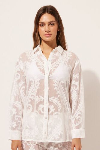 Embroidered Mesh Shirt Woman Size S - Calzedonia - Modalova