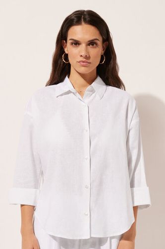 Cropped Linen and Viscose Shirt Woman Size S - Calzedonia - Modalova