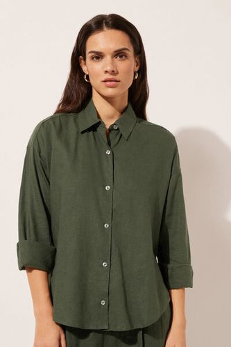 Cropped Linen and Viscose Shirt Woman Size L - Calzedonia - Modalova