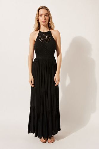 Long Dress with Crochet Bodice Woman Black Size M - Calzedonia - Modalova