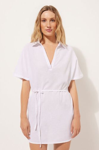 Short Drawstring Caftan Woman White Size M/L - Calzedonia - Modalova
