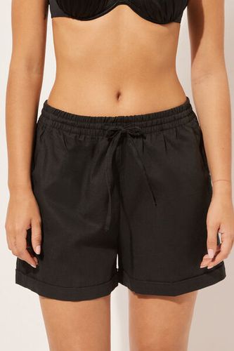 Cotton and Linen Shorts Woman Black Size S - Calzedonia - Modalova
