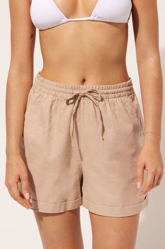 Cotton and Linen Shorts Woman Nude Size M - Calzedonia - Modalova