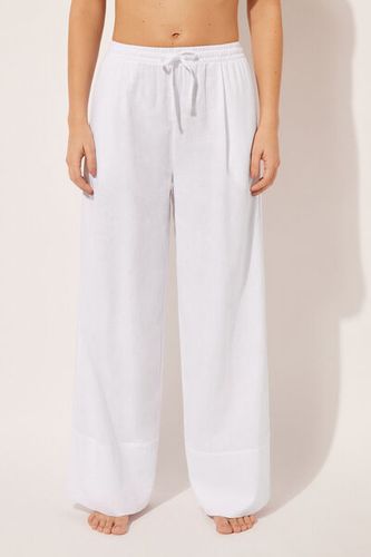 Linen and Viscose Palazzo Pants Woman Size S - Calzedonia - Modalova