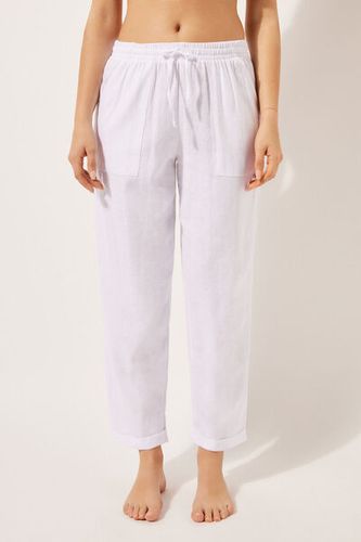 Linen and Viscose Pants Woman White Size L - Calzedonia - Modalova