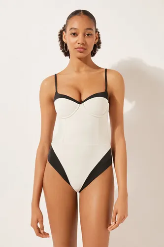 Padded One-Piece Swimsuit Double Bikini Woman Black Size S - Calzedonia - Modalova
