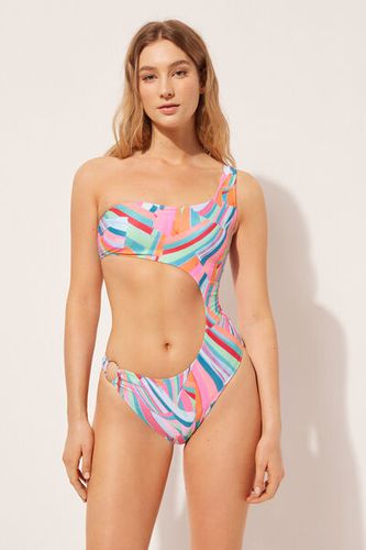 Lightly Padded Single Strap One Piece Swimsuit Neon Summer Woman Multicolor Size S - Calzedonia - Modalova