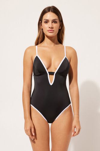 Lightly Padded One Piece Swimsuit Essential Woman Black Size L - Calzedonia - Modalova