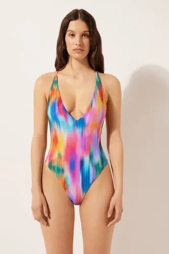 One Piece Swimsuit Rainbow Shades Woman Multicolor Size S - Calzedonia - Modalova
