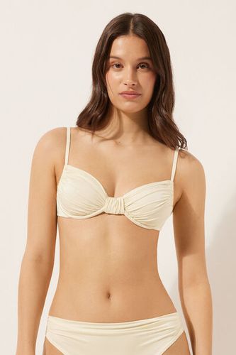 Balconette Swimsuit Top Shiny Satin Woman Ivory Size 2 - Calzedonia - Modalova