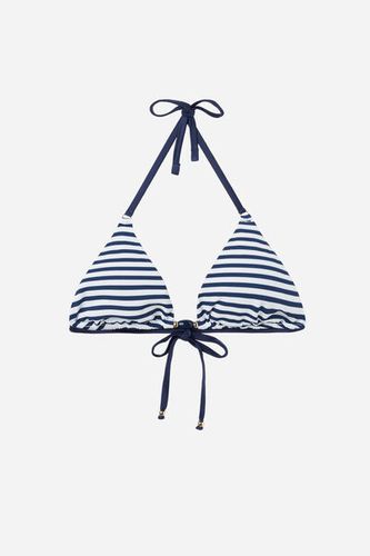Removable Padding Triangle Swimsuit Top Nautical Stripes Woman Size 4 - Calzedonia - Modalova