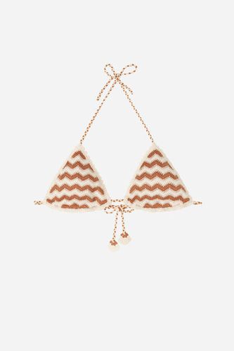 Removable Padding Triangle Swimsuit Top Wavy Crochet Woman Brown Size 4 - Calzedonia - Modalova
