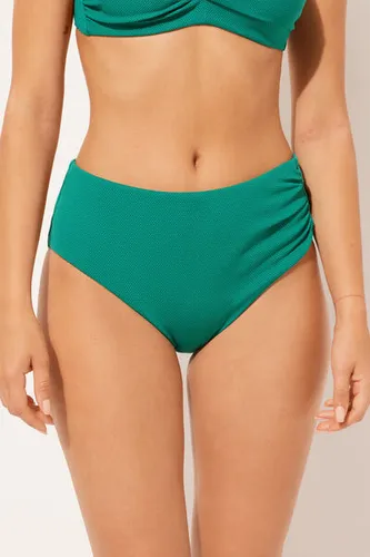 High Waist Shaping Swimsuit Bottoms Classic Piquet Woman Green Size XL - Calzedonia - Modalova