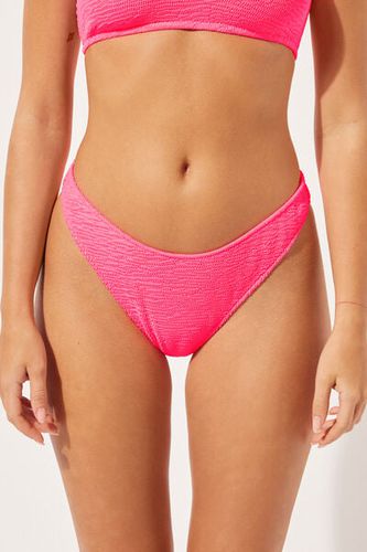 Brazilian Swimsuit Bottoms Crinkle Waves Woman Pink Size S - Calzedonia - Modalova