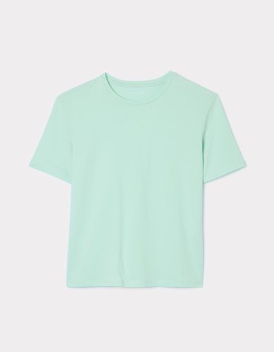 T-shirt en coton à col rond - vert d'eau - celio - Modalova