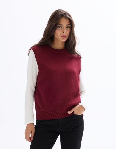 Pull sans manches col rond - rouge - celio - Modalova