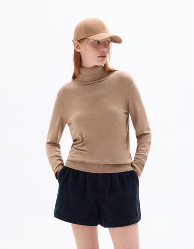 Pull en maille fine col roulé - camel - celio - Modalova