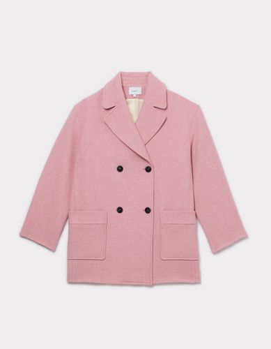 Manteau long en laine - rose - celio - Modalova